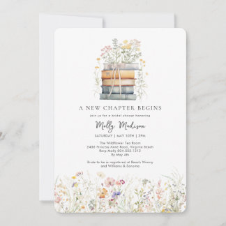 A New Chapter Begins Wildflower Baby Shower Invitation