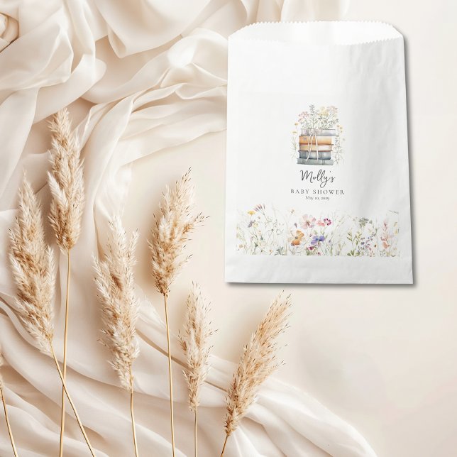 A New Chapter Begins Wildflower Book Baby Shower  Favor Bag (A New Chapter Begins Baby Shower Favor Bag)