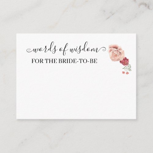 A new Chapter Begins Words of Wisdom Enclosure Card