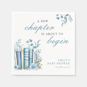 A New Chapter Blue Baby Shower Napkins