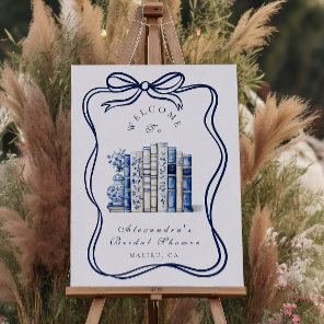 A New Chapter Blue Bow Bridal Shower Foam Board