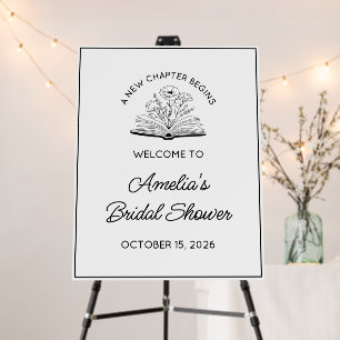 "A New Chapter" Book Bridal Shower Welcome Sign