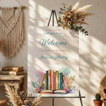 A New Chapter Book Bridal Shower Welcome Sign