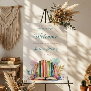 A New Chapter Book Bridal Shower Welcome Sign
