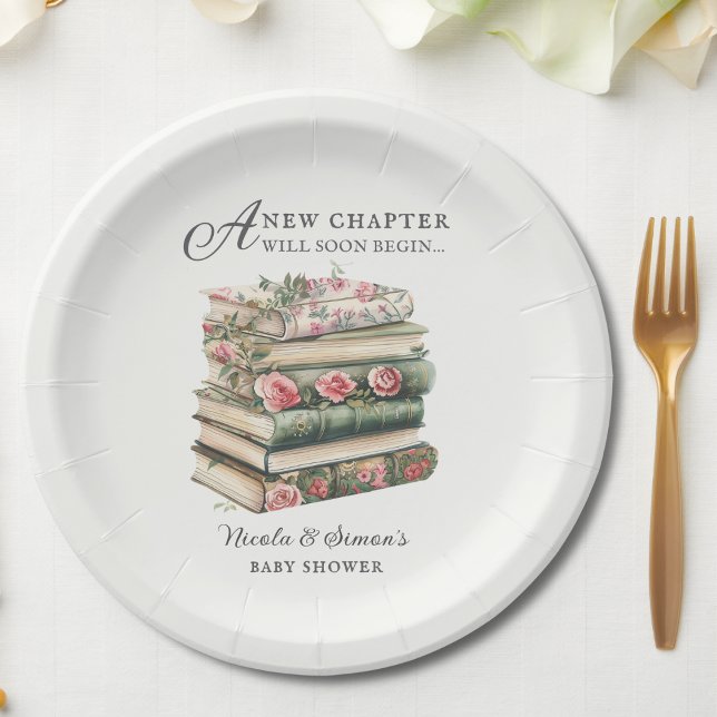 A New Chapter Book Theme Baby Shower Paper Plates (Creator Uploaded)