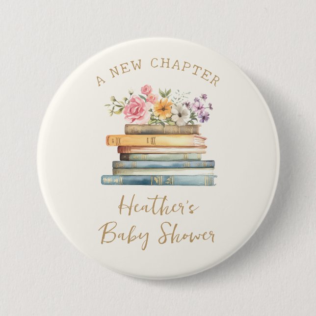 A New Chapter Books Baby Shower Button (Front)