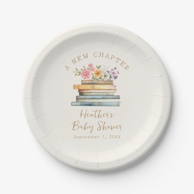 A New Chapter Books Baby Shower Paper Plates (Front)
