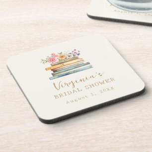 A New Chapter Books Bridal Shower Beverage Coaster