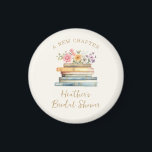A New Chapter Books Bridal Shower Magnet<br><div class="desc">Celebrate love, literature, and new beginnings with the Wildflower and Books "A New Chapter" magnet, a charming keepsake that brings a touch of vintage romance to any space. Featuring delicate handpainted watercolor illustrations of stacked books and soft wildflowers in hues of pink, blue, green, and gold, this magnet is both...</div>