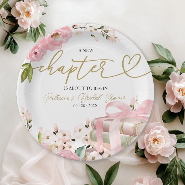 A New Chapter Books Bridal Shower Paper Plates (Creator Uploaded)