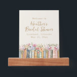 A New Chapter Books Bridal Shower Picture Ledge<br><div class="desc">A New Chapter Begins. Greet guests with an elegant Wildflower and Books welcome poster, designed to fit seamlessly on a picture ledge for a stylish and sophisticated display. Featuring delicate watercolor artwork of stacked books and blooming wildflowers in soft pinks, blues, greens, and gold, this design sets the perfect tone...</div>