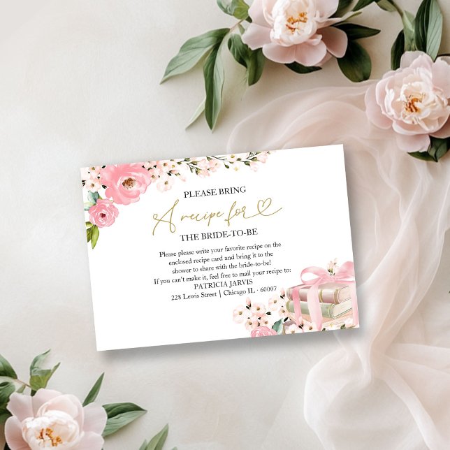 A New Chapter Books Bridal Shower Recipe Request  Invitation (Creator Uploaded)