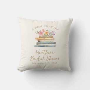 A New Chapter Books Bridal Shower Throw Pillow