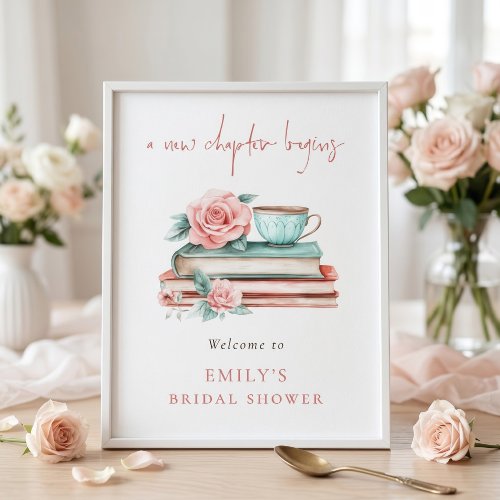 A New Chapter Books Welcome To Bridal Shower Poster