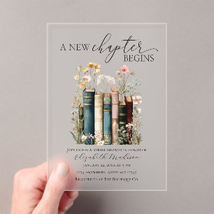 A New Chapter Bridal Shower Acrylic Invitation