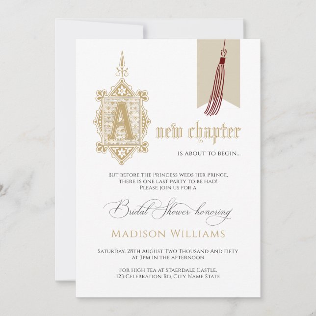 A New Chapter Bridal Shower Invite (Front)