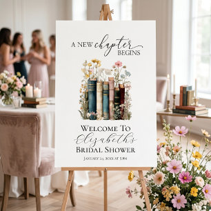 A New Chapter Bridal Shower Welcome Sign