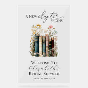 A New Chapter Bridal Shower Welcome Sign