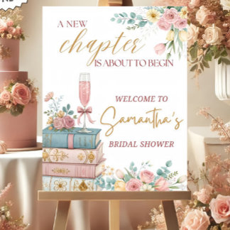 A New Chapter Bridal Shower Welcome Sign Template