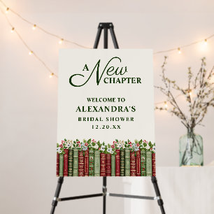 A New Chapter Christmas Book Themed Bridal Shower Foam Board