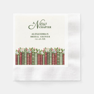 A New Chapter Christmas Book Themed Bridal Shower Napkins