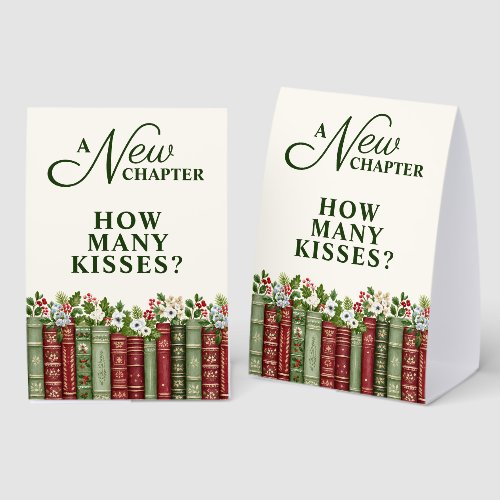 A New Chapter Christmas Book Themed Bridal Shower Paper Table Tent