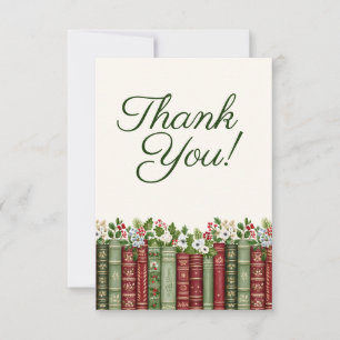 A New Chapter Christmas Book Themed Bridal Shower Thank You Card
