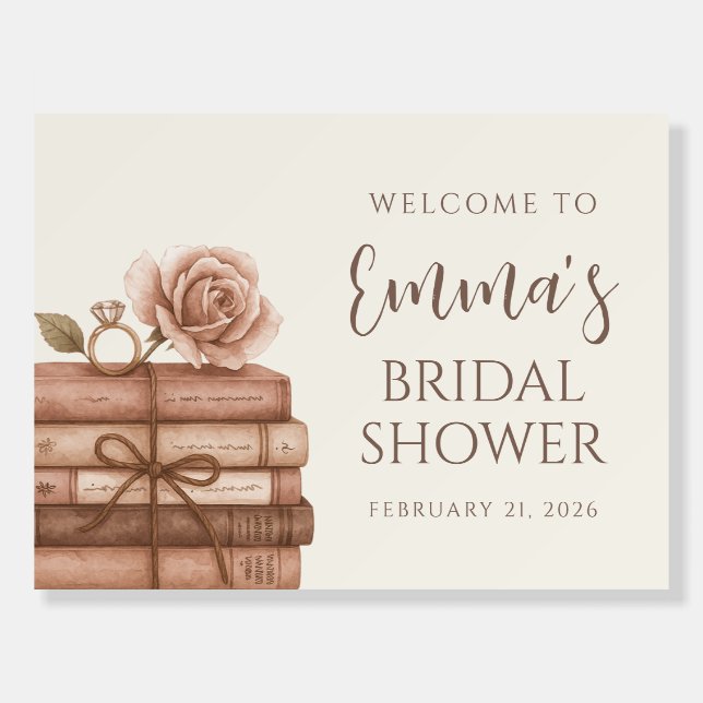 A New Chapter Custom Bridal Shower Welcome Sign (Front)