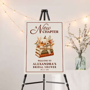 A New Chapter Fall Pumpkin Books Bridal Shower Foam Board