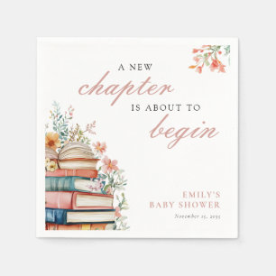 A New Chapter Floral Baby Shower Napkins