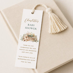 A New Chapter Floral Book Baby Shower Favor Bookmarks