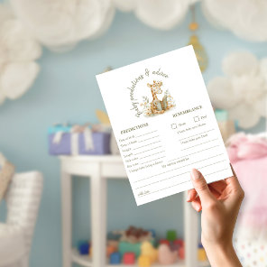 A New Chapter Giraffe Baby Shower Prediction Game