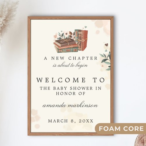 A New Chapter Is About Begins Baby Shower Welcome Foam Board