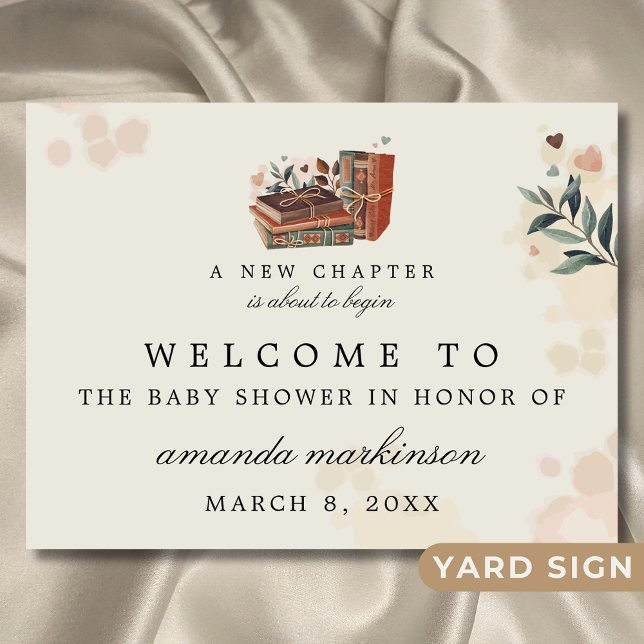 A New Chapter Is About Begins Baby Shower Welcome Sign (Creator Uploaded)