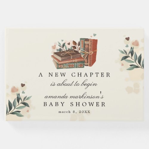 A New Chapter Is About to Begin Baby Shower Guest Book
