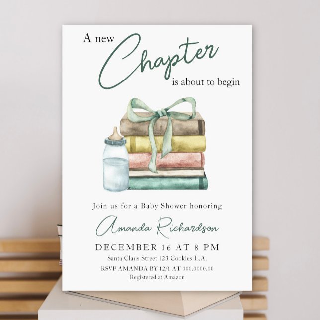 A new Chapter is about to begin Baby Shower Invitation (Creator Uploaded)