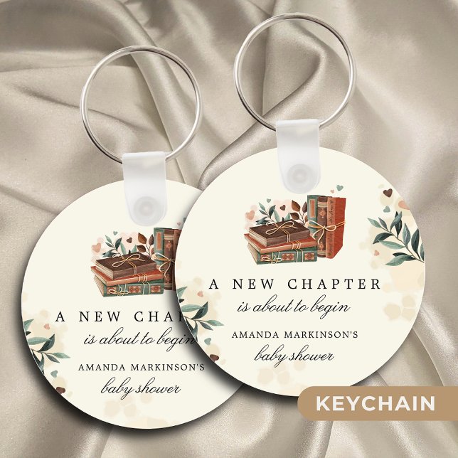 A New Chapter Is About to Begin Baby Shower Keychain (Creator Uploaded)