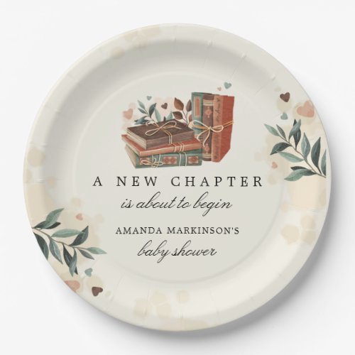 A New Chapter Is About to Begin Baby Shower Paper Plates