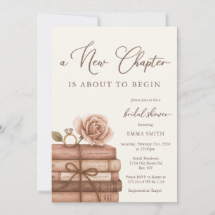 A New Chapter is About to Begin Bridal Shower Invitation