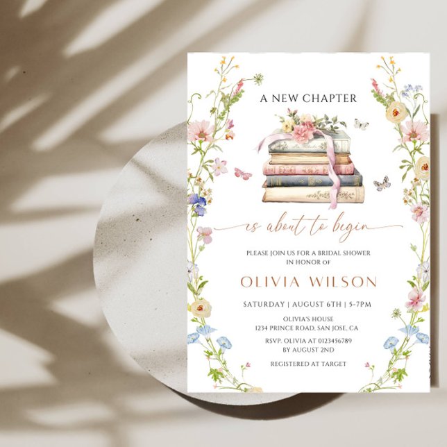A New Chapter Is About to Begin Bridal Shower Invitation (Creator Uploaded)