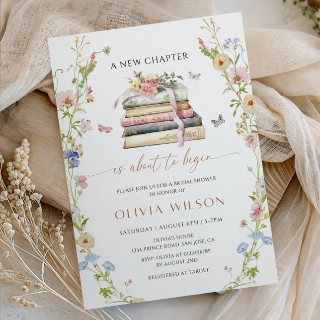 A New Chapter Is About to Begin Bridal Shower Invitation (Creator Uploaded)