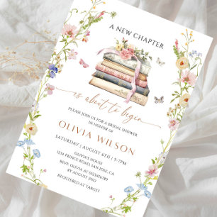 A New Chapter Is About To Begin Bridal Shower Invitation
