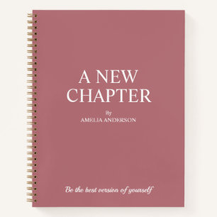 A New Chapter   Modern Dusty Rose Notebook