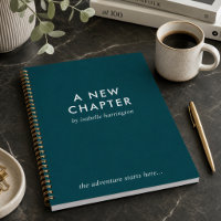 A New Chapter | Modern Teal Novel Style Journal