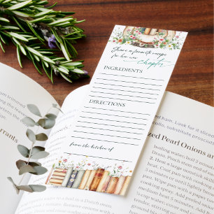 A New Chapter Share a Recipe Bridal Shower Bookmarks