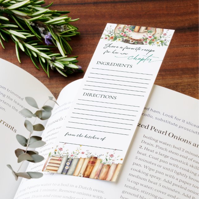 A New Chapter Share a Recipe Bridal Shower Bookmarks (Creator Uploaded)