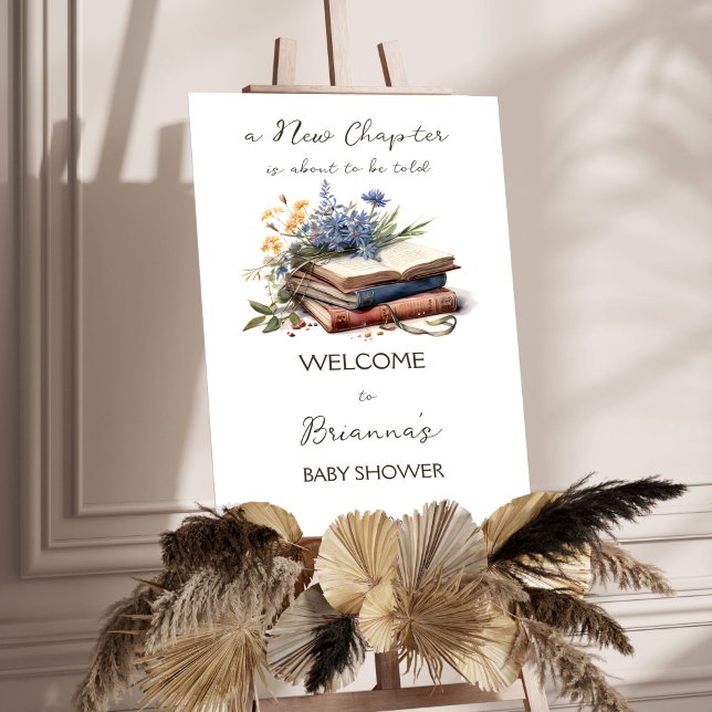 A new chapter story book baby shower welcome foam board (A new chapter story book baby shower welcome sign board personalized entrance decor book themed)