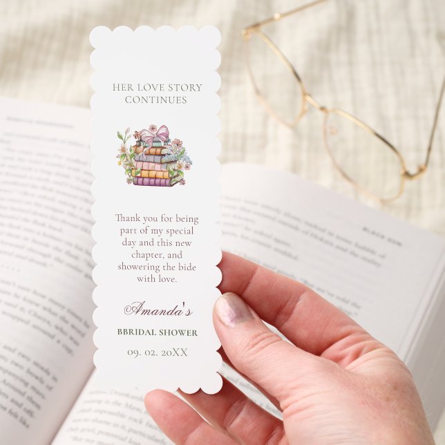 A New Chapter Story Book Bridal Shower Bookmarks (Hand)