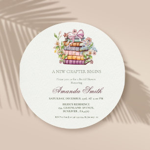 A New Chapter Story Book Bridal Shower Invitation