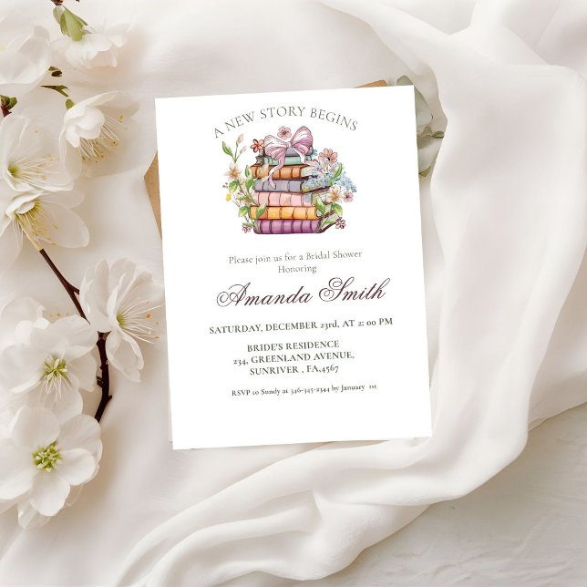 A New Chapter Story Book Bridal Shower Invitation (Creator Uploaded)